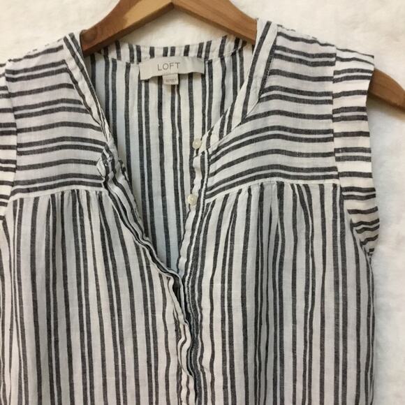 Loft Blue Striped Sleeveless Top - Picture 9 of 9